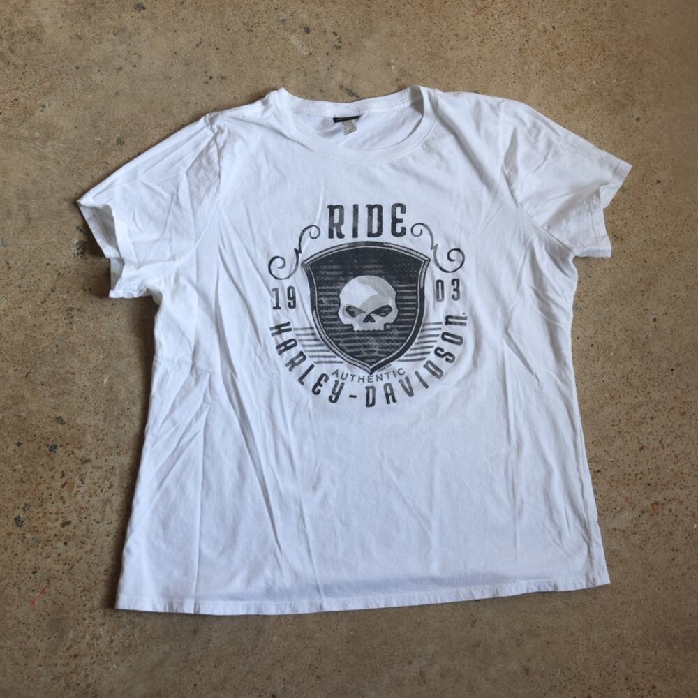 Harley-Davidson White Skull Graphic Tee Women's 3X Bowling Green KY